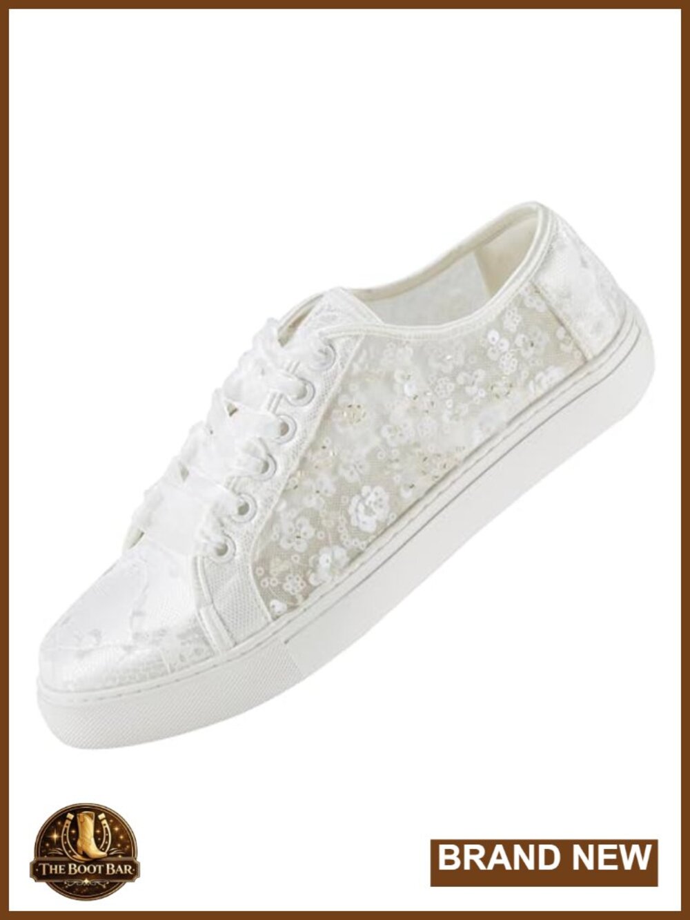Women's Lace Wedding Sneakers Floral Embroidery Ribbon Laces Flat Bridal Shoes